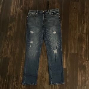 Distressed Blue Jeans